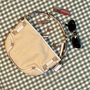 Coach Cream Handbag with Gold Accents